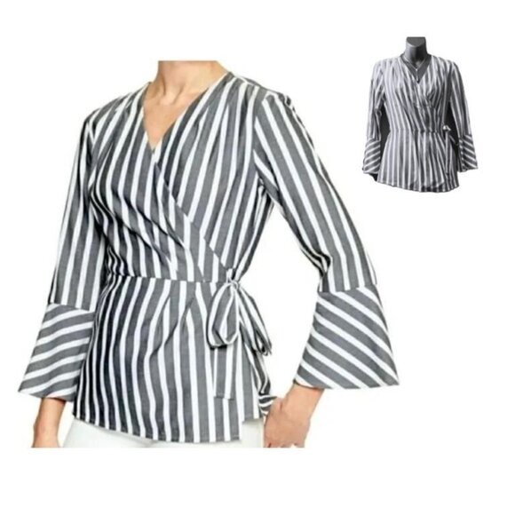 Banana Republic Factory Tops - Banana Republic NWT • Tie Wrap Blouse with Bell Sleeves •XS